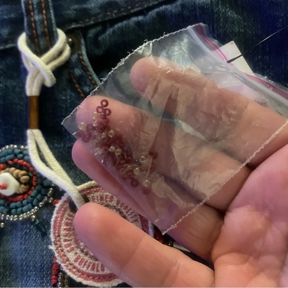 Buffalo David Bitton NWT Boho beaded and stone detailed Denim Skirt - Picture 9 of 11